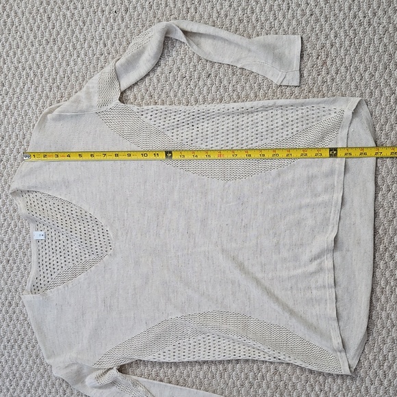Lululemon Linen Still Movement Beige Shirt Sweater Size 10 - Picture 6 of 9